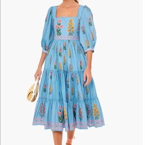 Dahlia Miel Embroidered Poplin Dress